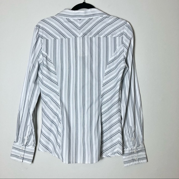 Tribal Striped Stretch Button Down Shirt - Picture 4 of 5